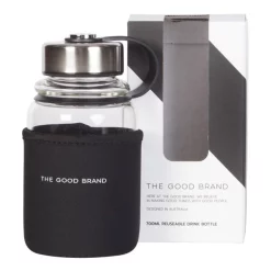 Promo 😉 The Good Brand Glass Drink Bottle 700ml In Black 😉