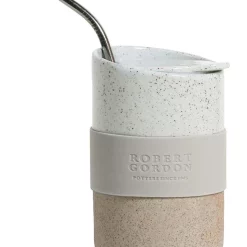 Coupon 🎁 Robert Gordon Mindful Drink Bottle With Straw 455ml In Grey/Cream ❤️
