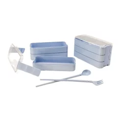 Wholesale 👏 Boutique Baby Designs Bento Lunch Box 3 Tiered Blue 🎁