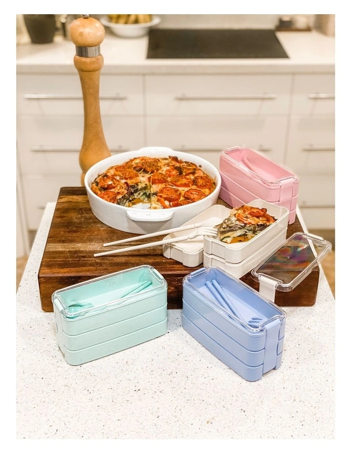 Wholesale π Boutique Baby Designs Bento Lunch Box 3 Tiered Blue π 4 Wholesale π Boutique Baby Designs Bento Lunch Box 3 Tiered Blue π - Image 2