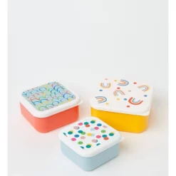New 😍 Milkshake Happiness Rainbows Nested Snack Containers Set Of 3 🔔