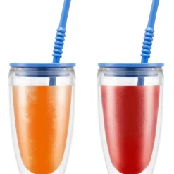 Outlet ⌛ Bodum Pavina To Go Set Of 2 Double-Walled Plastic Cups With Airtight Lid 0.4l Matisse 😀