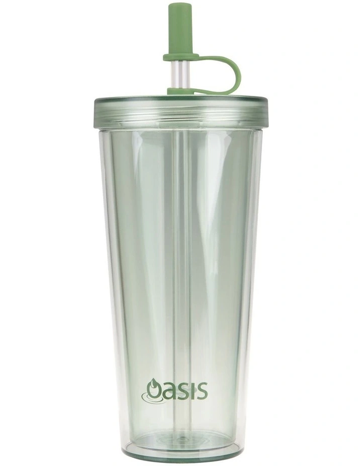 Brand new π₯° Oasis Double Wall Smoothie Tumbler With Straw 520ml In Green Apple π₯° 3 Brand new π₯° Oasis Double Wall Smoothie Tumbler With Straw 520ml In Green Apple π₯°