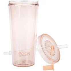 Budget ⌛ Oasis Double Wall Smoothie Tumbler With Straw 520ml In Peach 🤩 -Maxwell & Williams Shop unnamed file 903