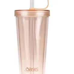 Budget ⌛ Oasis Double Wall Smoothie Tumbler With Straw 520ml In Peach 🤩 -Maxwell & Williams Shop unnamed file 905